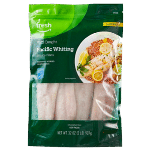 Fresh Brand – Wild Caught Pacific Whiting Skin-On Fillets Value Pack, 2 lb (Frozen)